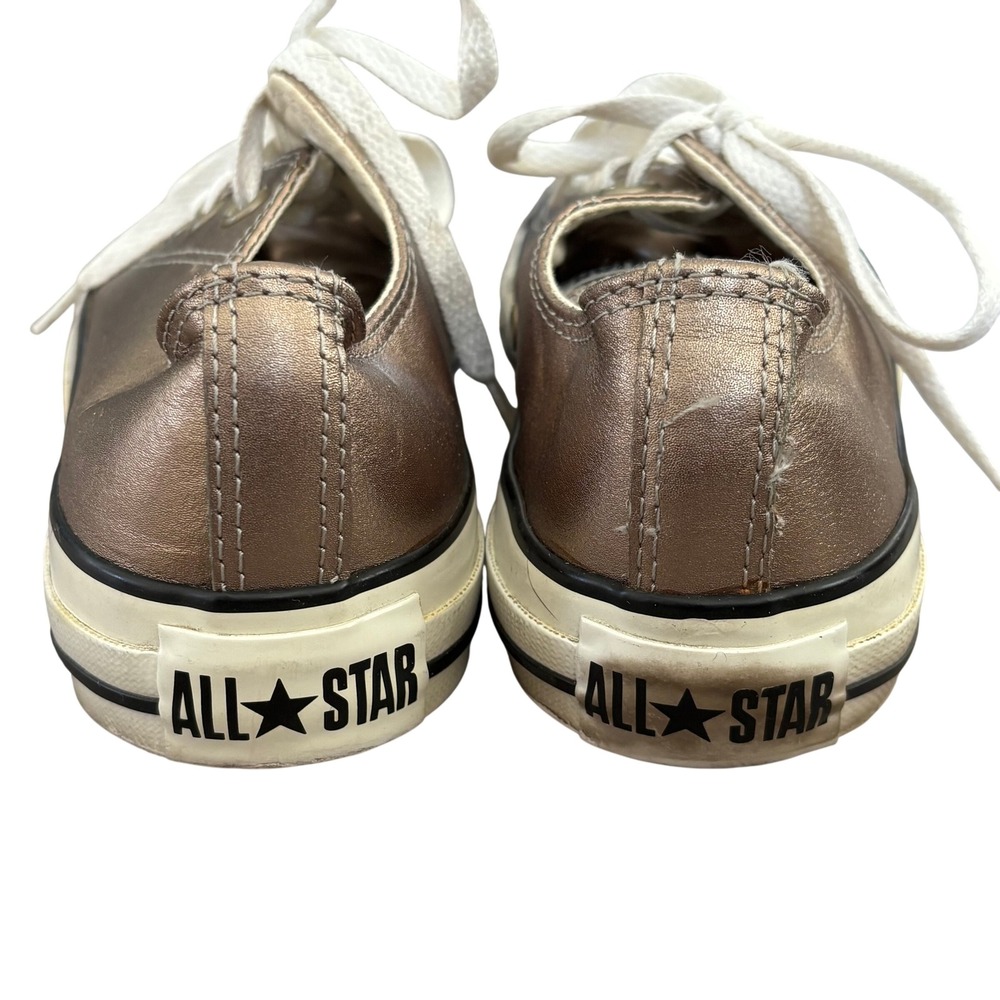 Converse All Star Metallic Bronze Leather Sneakers Women's Sz 6 - Picture 3 of 3